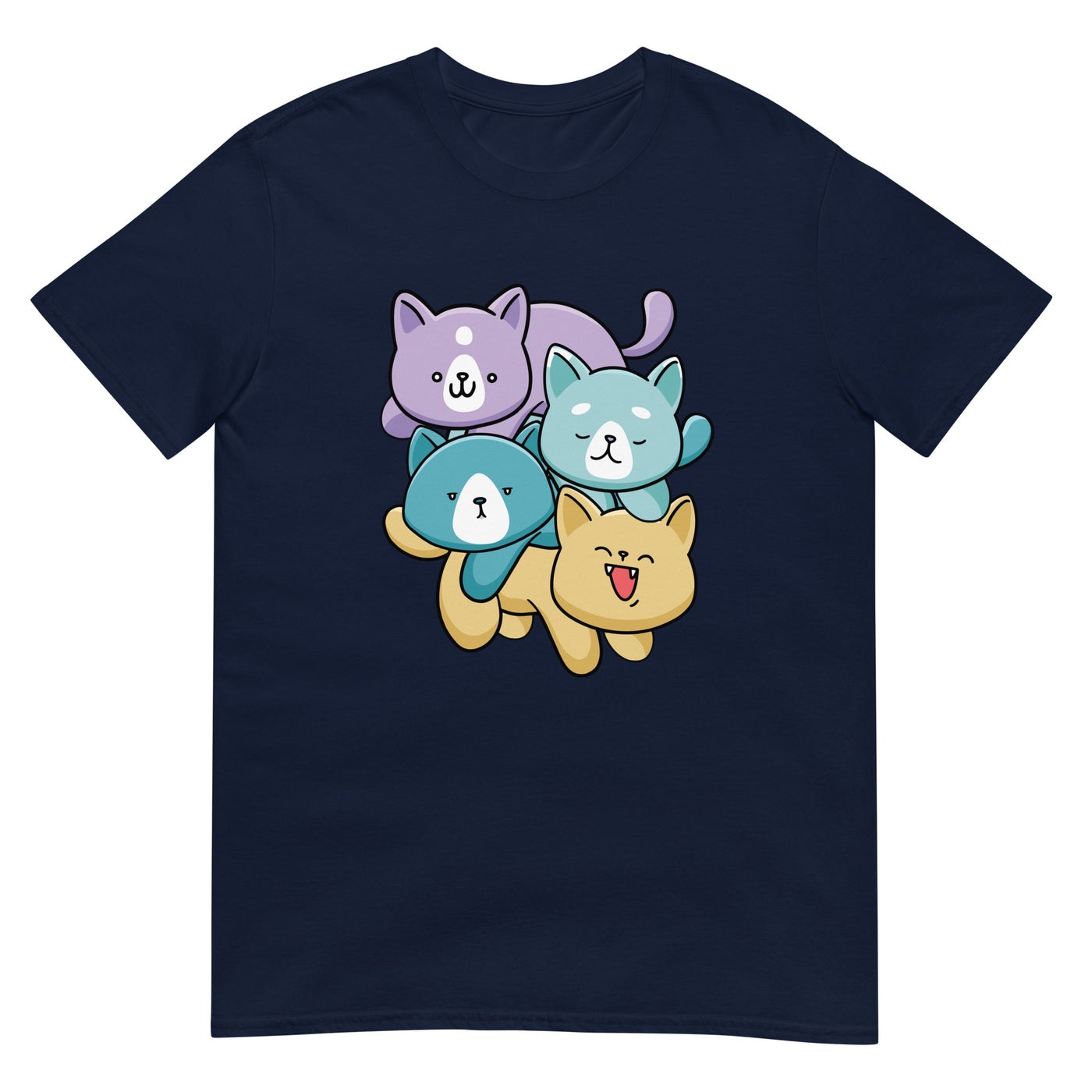 Katzen in verschiedenen Farben übereinander - Herren T-Shirt Other_Niches xxx yyy zzz Navy