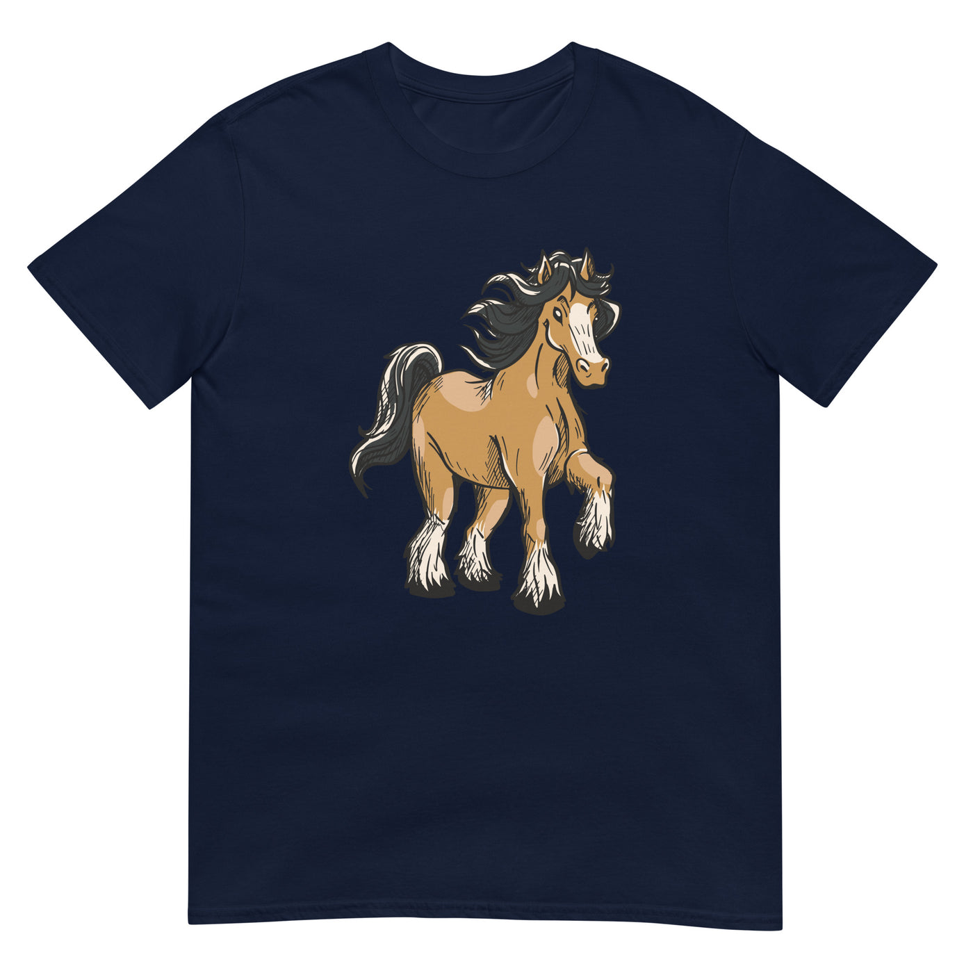 Clydesdale Pferd Illustration - Herren T-Shirt Other_Niches xxx yyy zzz Navy