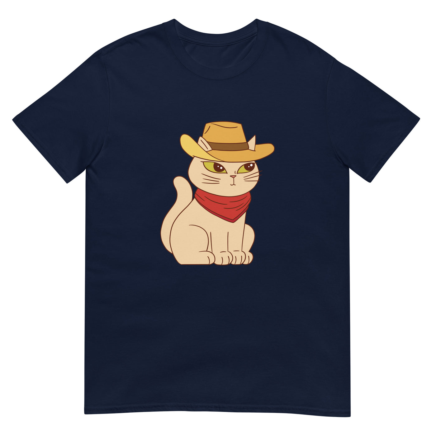Cowboy-Katze mit Hut und Bandana - Herren T-Shirt Other_Niches xxx yyy zzz Navy