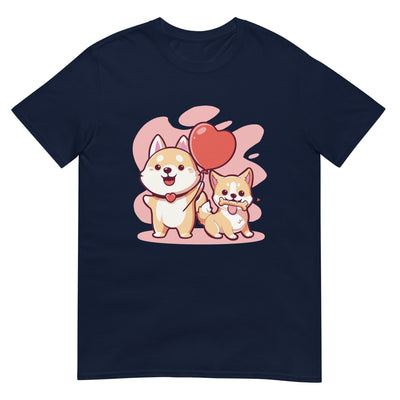 Niedliche Hunde mit Herz und Knochen - Pink - Herren T-Shirt Other_Niches xxx yyy zzz Navy