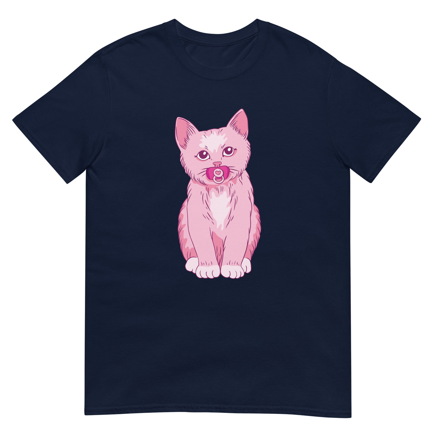 Niedliches rosa Kätzchen mit Schnuller - Herren T-Shirt Other_Niches xxx yyy zzz Navy
