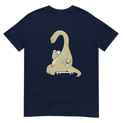 Dinosaurier trainiert mit Hanteln auf lustige, motivierende Weise - Herren T-Shirt Other_Niches xxx yyy zzz Navy