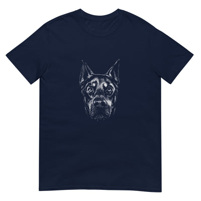 Dobermann Hundegesicht - Monochromes Porträt - Herren T-Shirt Other_Niches xxx yyy zzz Navy