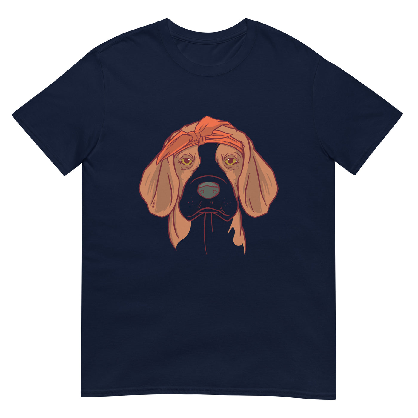 Gesicht eines Beagles mit Bandana - Porträt - Herren T-Shirt Other_Niches xxx yyy zzz Navy