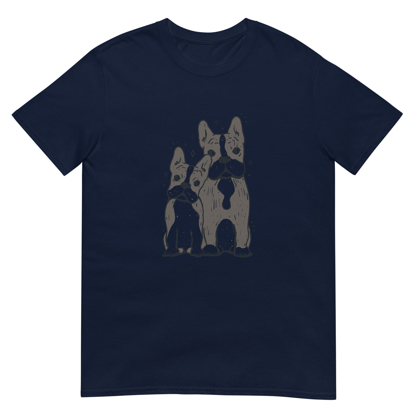 Französische Bulldoggen in Duo-Ton-Illustration - Herren T-Shirt Other_Niches xxx yyy zzz Navy