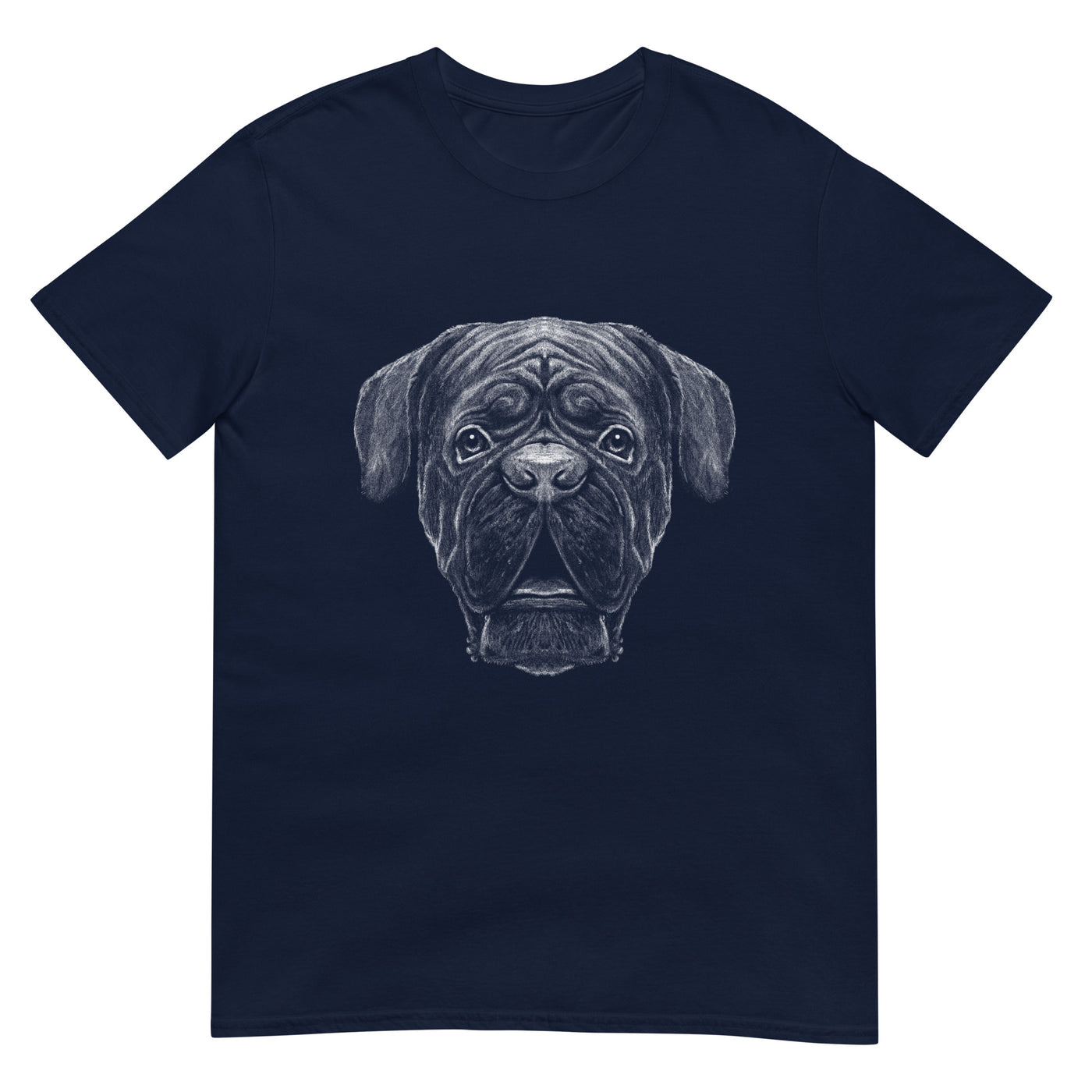 Gesicht eines französischen Mastiffs - Monochrome Fotografie - Herren T-Shirt Other_Niches xxx yyy zzz Navy