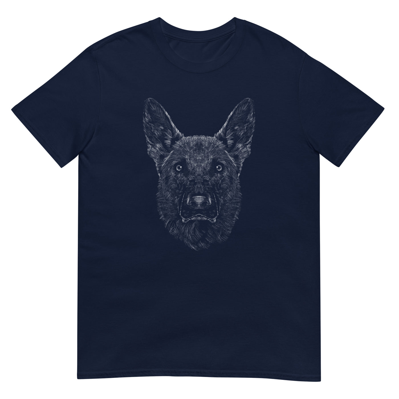 Deutscher Schäferhund Gesicht - Monochrome Fotografie - Herren T-Shirt Other_Niches xxx yyy zzz Navy