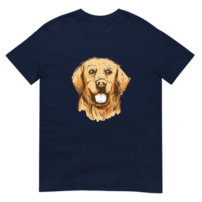 Glücklich aussehender Golden Retriever - Hundeporträt - Herren T-Shirt Other_Niches xxx yyy zzz Navy