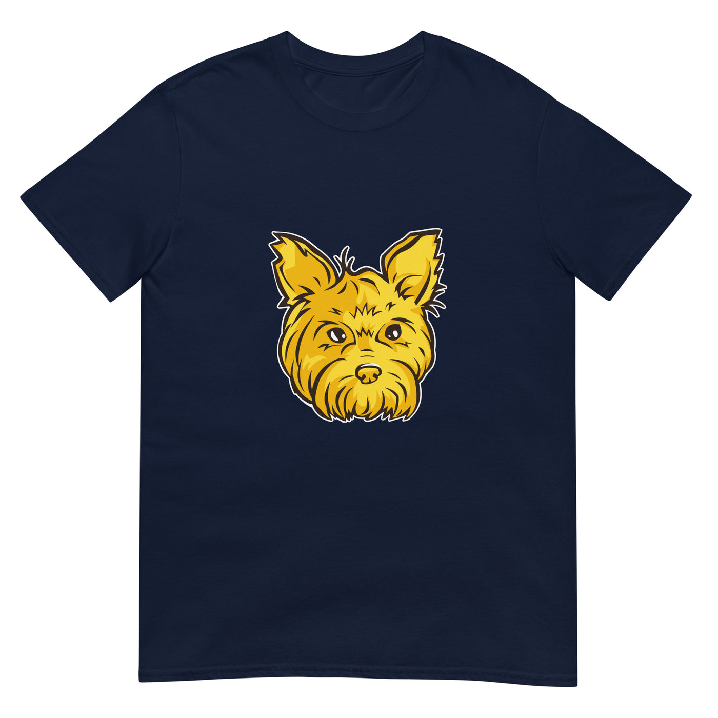 Goldener Yorkshire Terrier Kopfillustration - Porträtgesicht - Herren T-Shirt Other_Niches xxx yyy zzz Navy