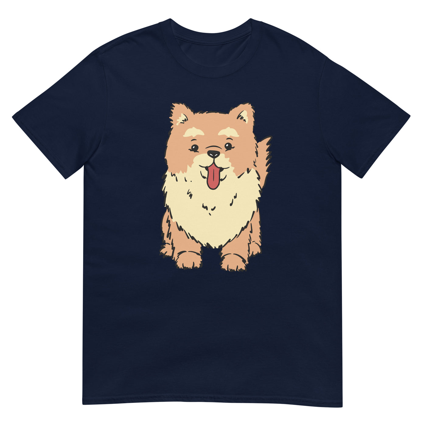 Glücklicher Pomeranian Hund - Herren T-Shirt Other_Niches xxx yyy zzz Navy