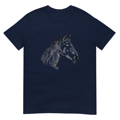 Pferdezeichnung eines Pferdekopfes - Porträt - Herren T-Shirt Other_Niches xxx yyy zzz Navy