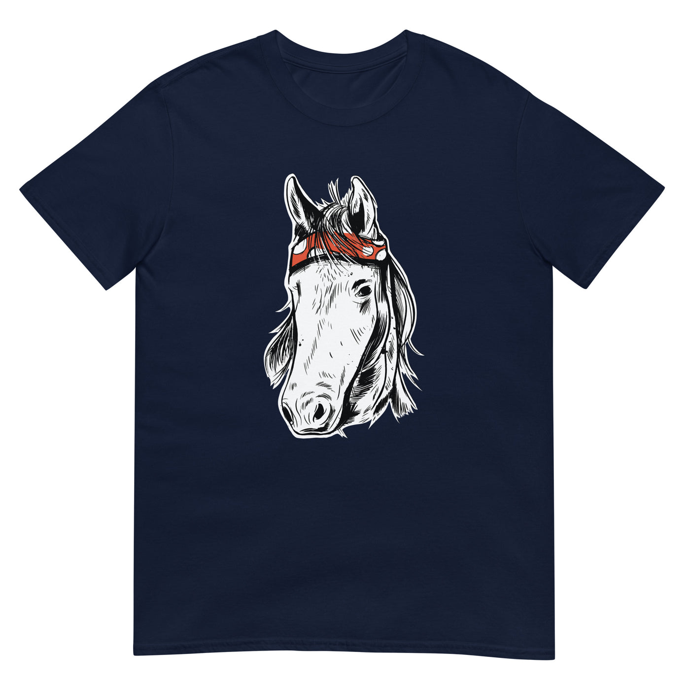 Handgezeichnetes Pferdegesichtsporträt - Herren T-Shirt Other_Niches xxx yyy zzz Navy