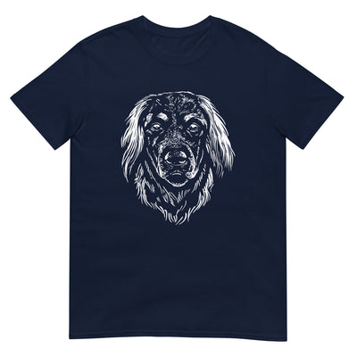 Hovawart Kopf Hund - Monochrome Fotografie des Hundegesichtsporträts - Herren T-Shirt Other_Niches xxx yyy zzz Navy