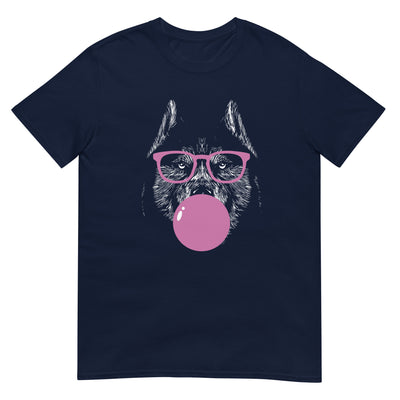 Husky mit pinker Brille und Kaugummiblase - Herren T-Shirt Other_Niches xxx yyy zzz Navy