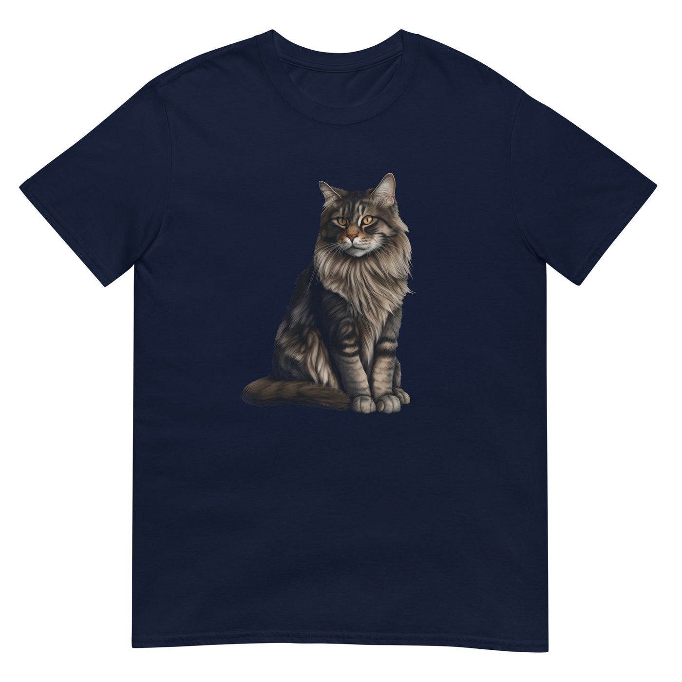 Maine Coon Katze sitzt und ist süß - Herren T-Shirt Other_Niches xxx yyy zzz Navy