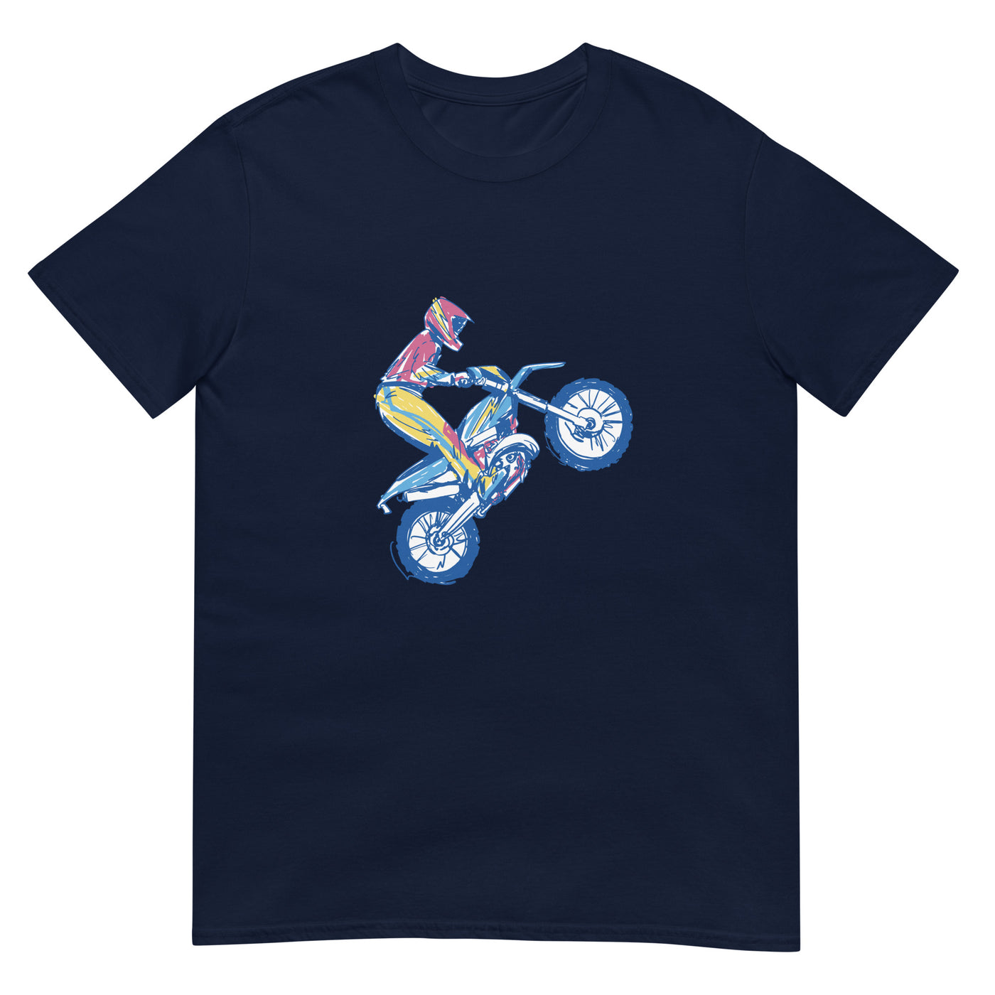 Motocross-Bike beim Wheelie - Herren T-Shirt Other_Niches xxx yyy zzz Navy
