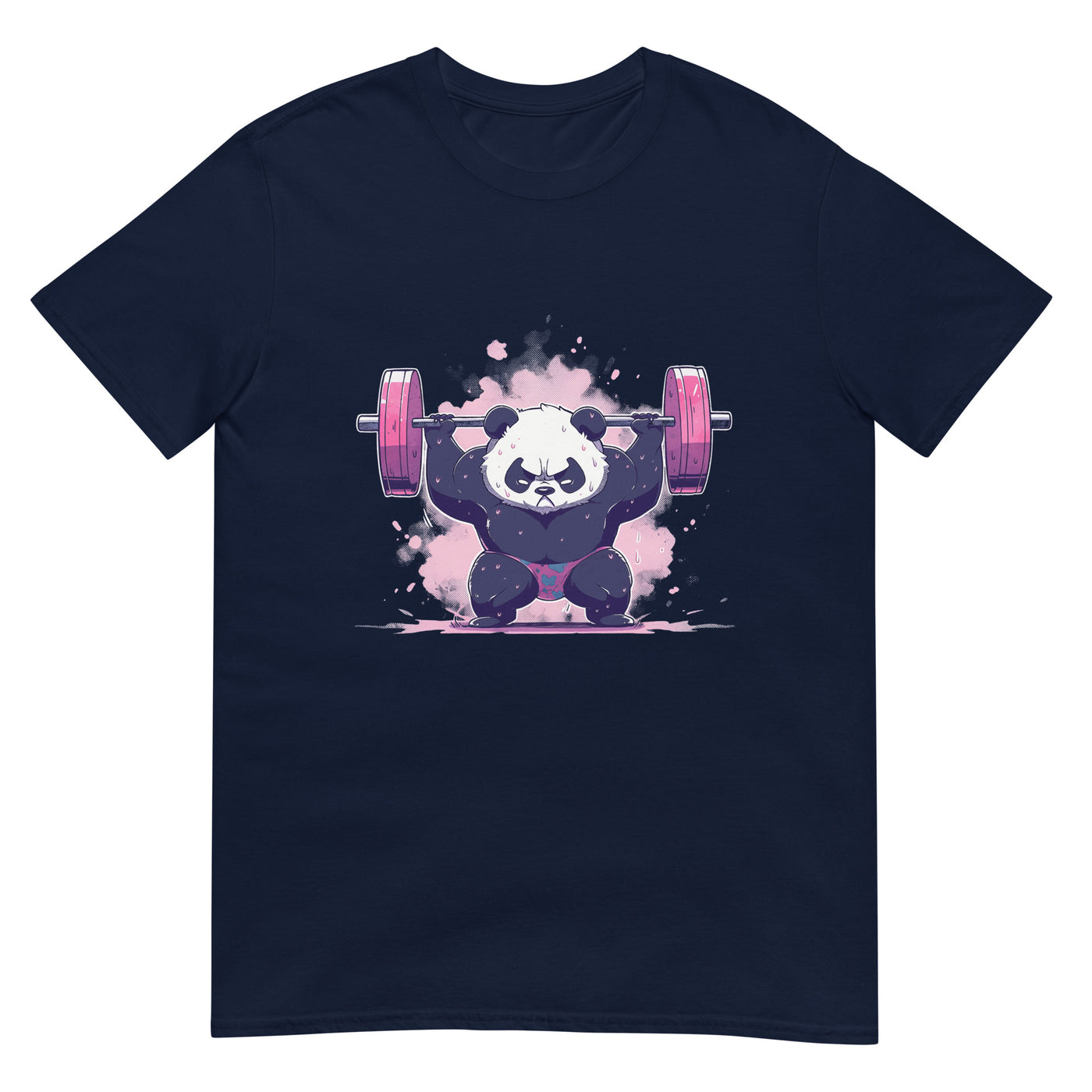 Panda macht Kniebeugen mit schwerer Langhantel in pinker Farbe - Herren T-Shirt Other_Niches xxx yyy zzz Navy