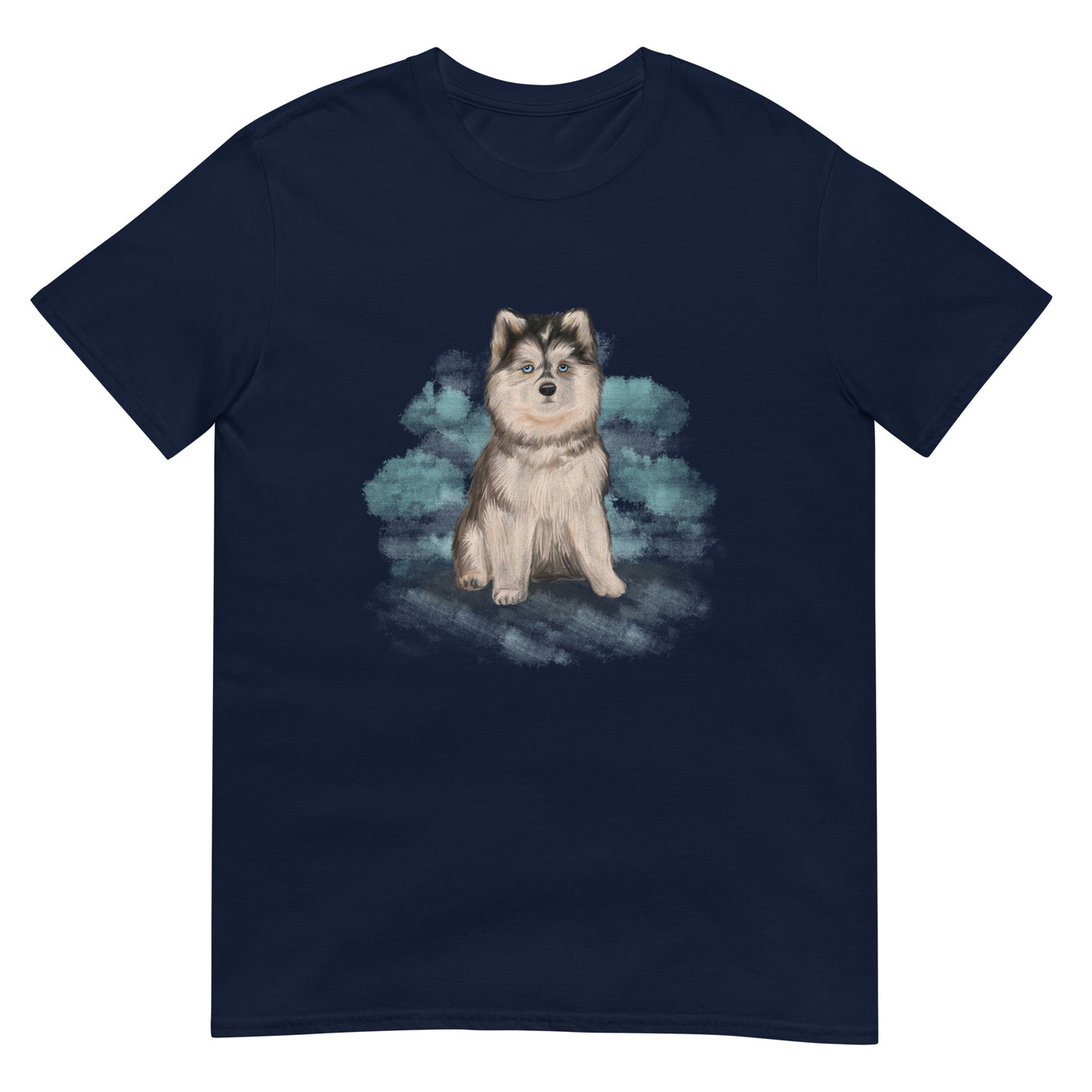 Pomsky Hund sitzt - Herren T-Shirt Other_Niches xxx yyy zzz Navy
