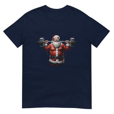 Weihnachtsmann hebt schwere Langhantel und macht Kniebeugen - Herren T-Shirt Other_Niches xxx yyy zzz Navy