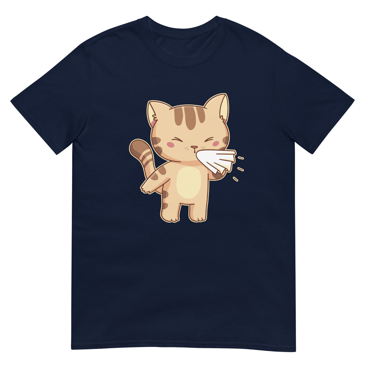 Niesende getigerte Katze in der süßen Allergiesaison - Herren T-Shirt Other_Niches xxx yyy zzz Navy