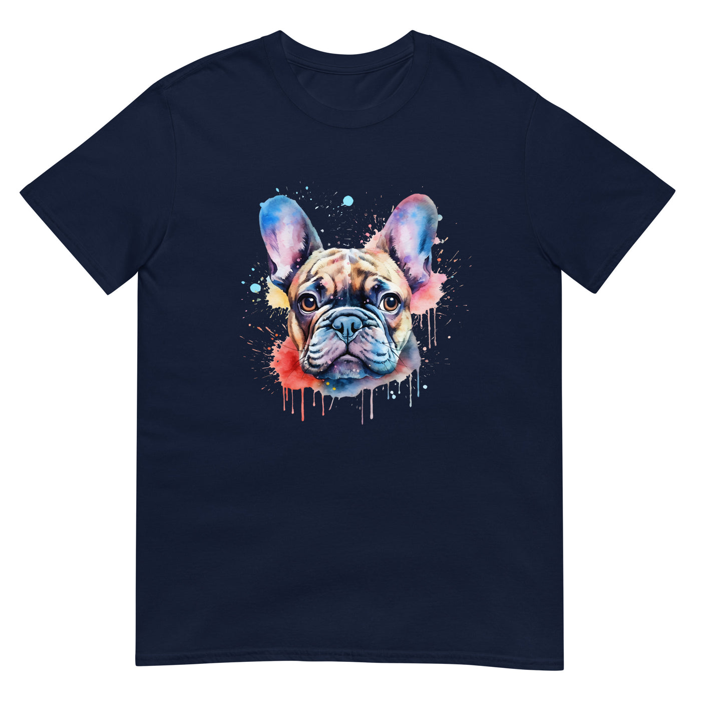 Aquarellmalerei einer französischen Bulldogge - Herren T-Shirt Other_Niches xxx yyy zzz Navy