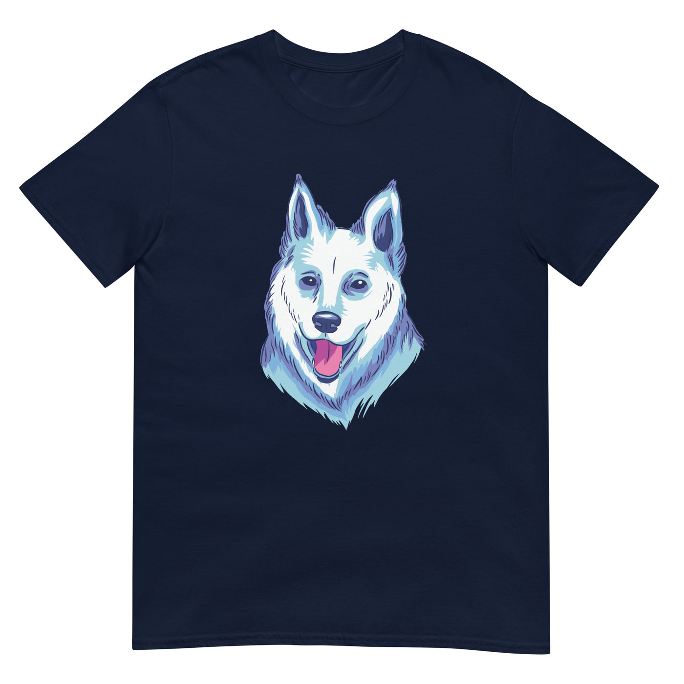 Weißer Schäferhund - Gesichtsporträt - Herren T-Shirt Other_Niches xxx yyy zzz Navy