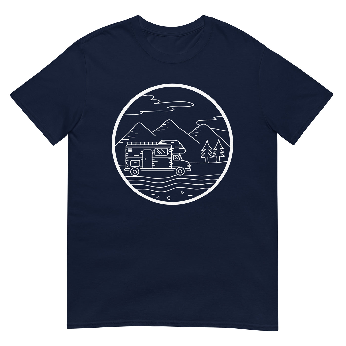 Berge - Camping Van - (13) - T-Shirt (Unisex) camping xxx yyy zzz Navy