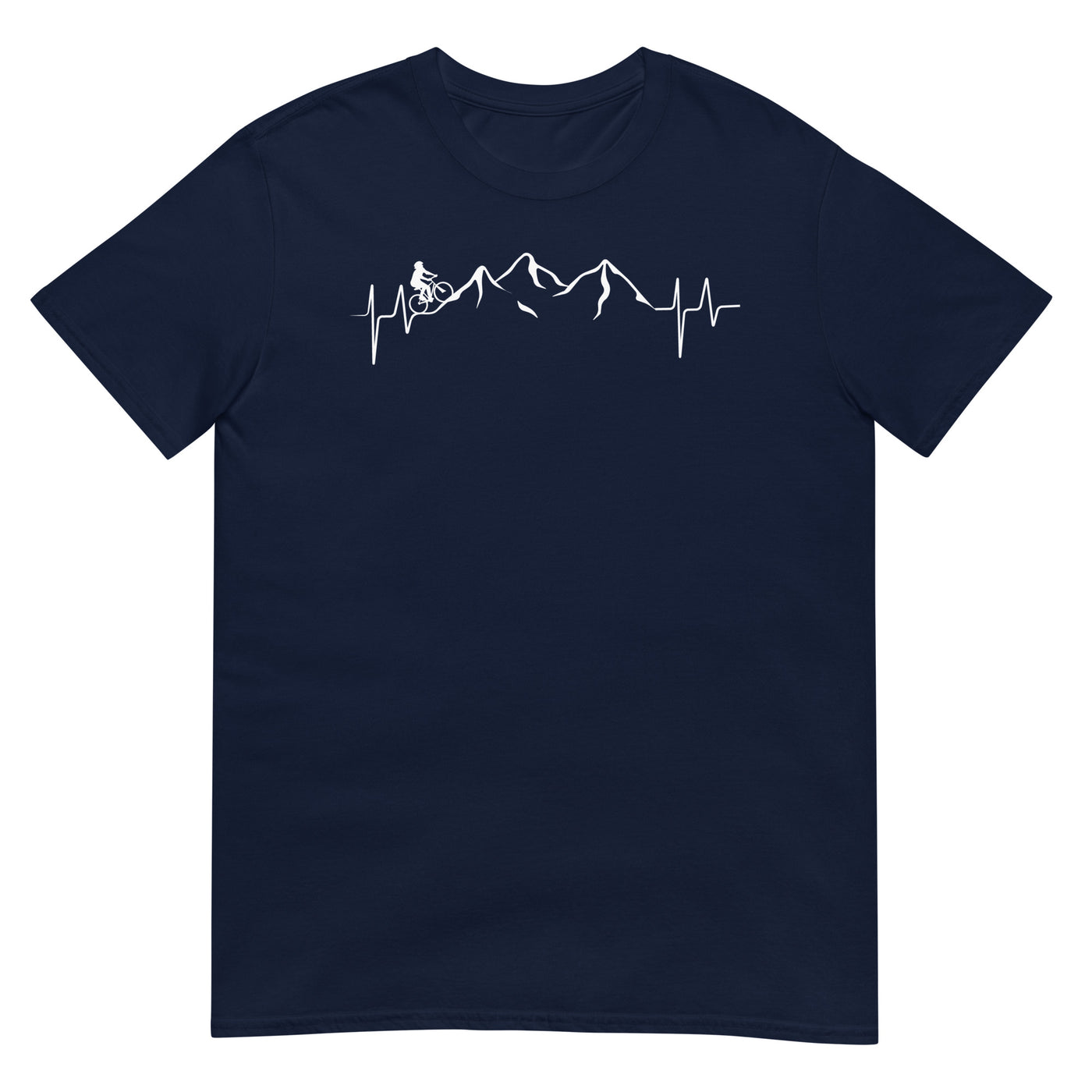 Berge - Herzschlag - Radfahren - T-Shirt (Unisex) fahrrad xxx yyy zzz Navy