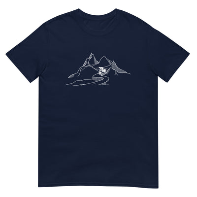 Mountainbiker fährt Downhill - (M) - T-Shirt (Unisex) xxx yyy zzz Navy