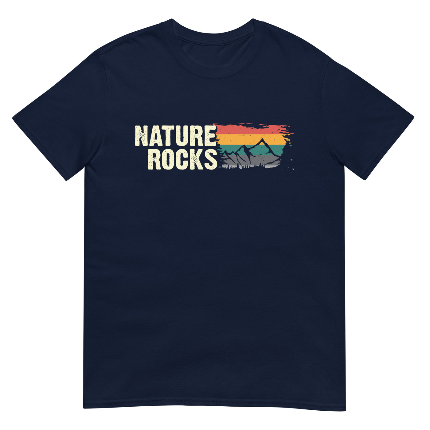 Nature Felsens - T-Shirt (Unisex) berge camping wandern xxx yyy zzz Navy