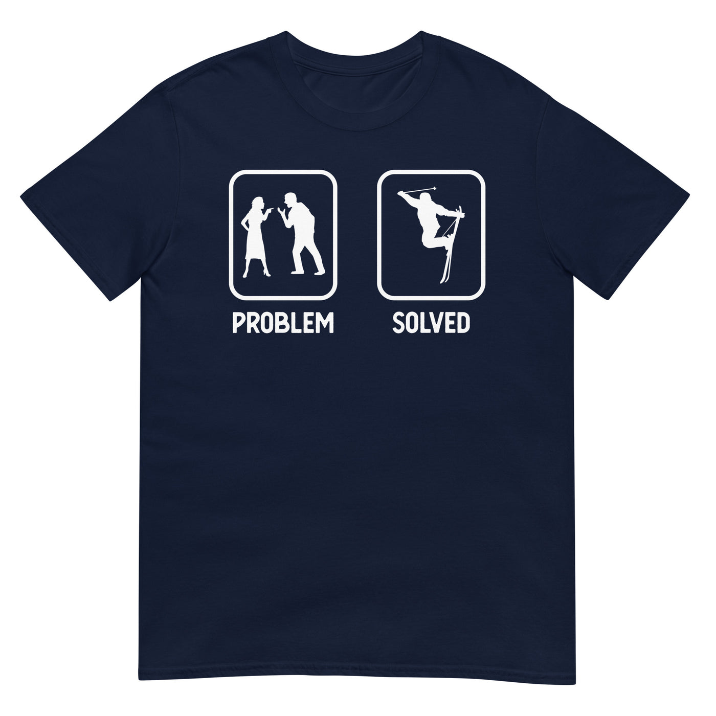 Problem Solved - Mann Skifahren - T-Shirt (Unisex) klettern ski xxx yyy zzz Navy