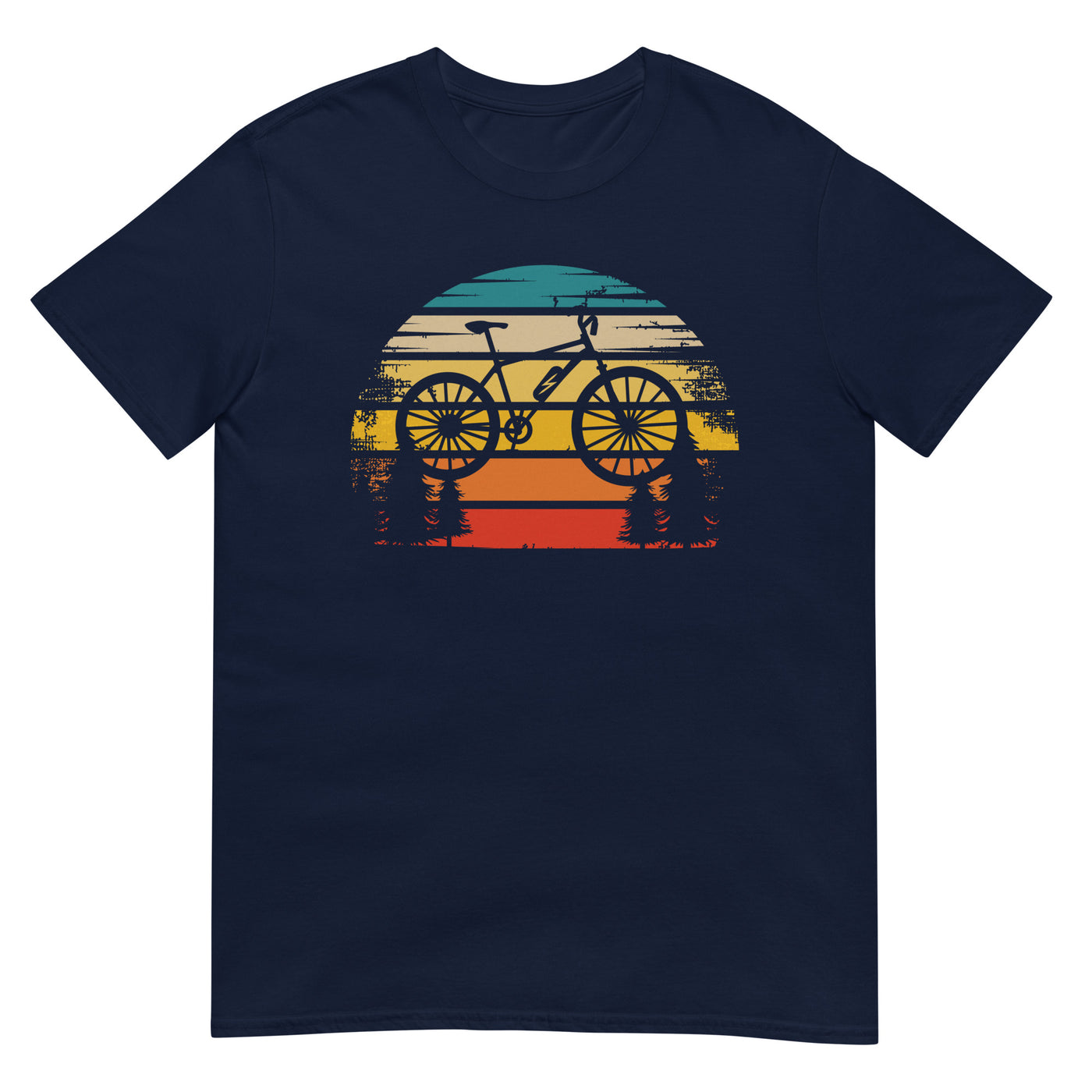 Retro Sonne und Ebike - T-Shirt (Unisex) e-bike xxx yyy zzz Navy