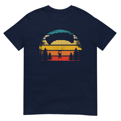 Retro Sonne und Paragleiten - T-Shirt (Unisex) berge xxx yyy zzz Navy
