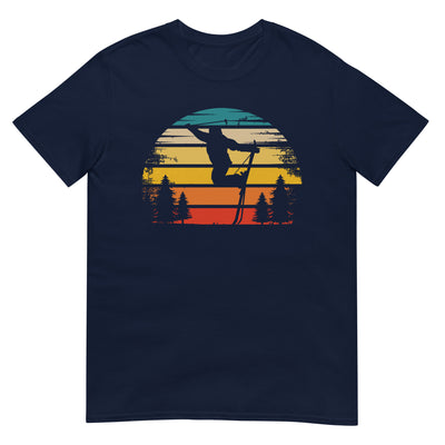 Retro Sonne und Skifahren - T-Shirt (Unisex) klettern ski xxx yyy zzz Navy