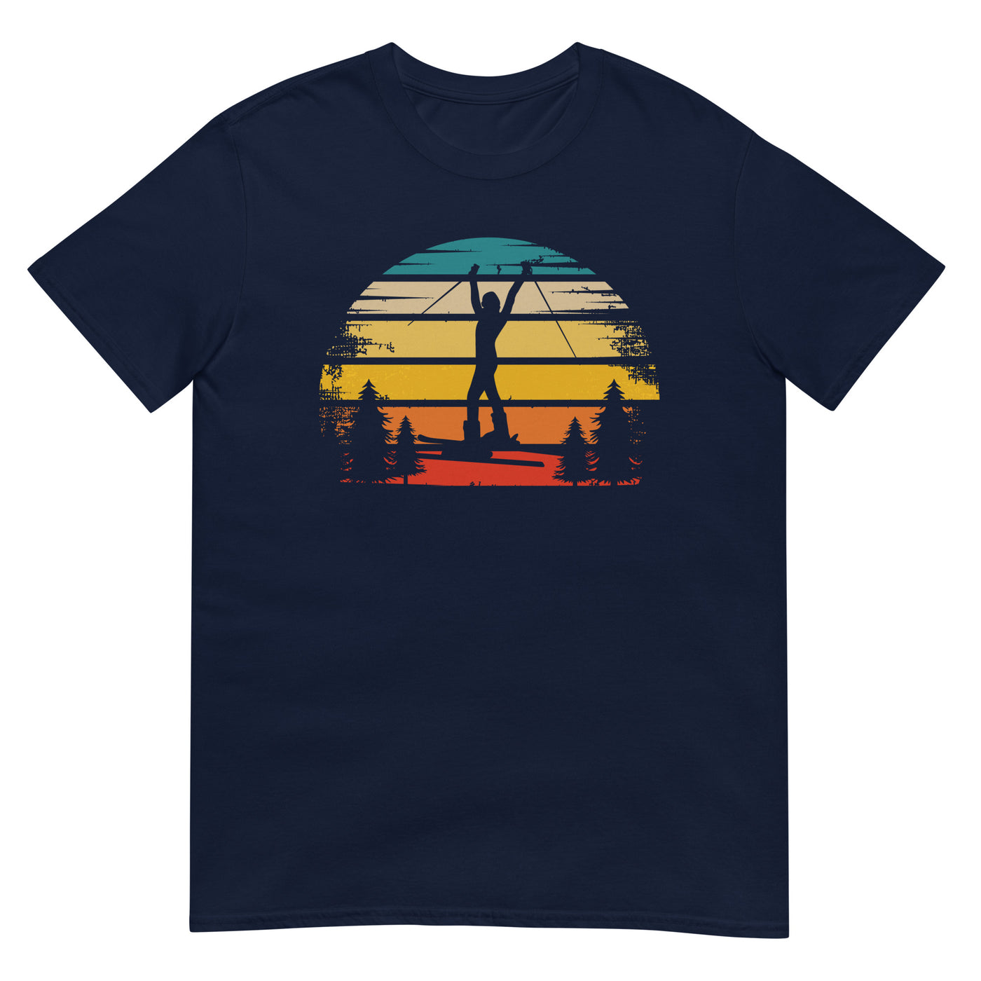 Retro Sonne und Skifahren - T-Shirt (Unisex) klettern ski xxx yyy zzz Navy