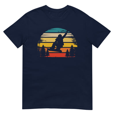 Retro Sonne und Snowboarding - T-Shirt (Unisex) snowboarden xxx yyy zzz Navy