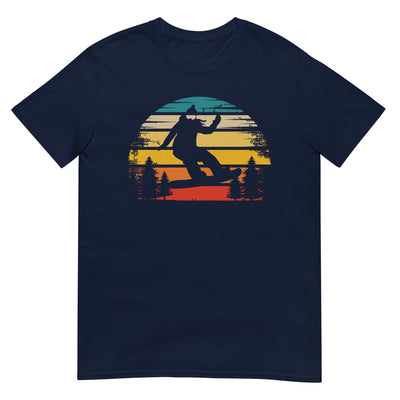 Retro Sonne und Snowboarding - T-Shirt (Unisex) snowboarden xxx yyy zzz Navy