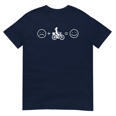 Lächelndes Gesicht und Radfahren - T-Shirt (Unisex) fahrrad xxx yyy zzz Navy