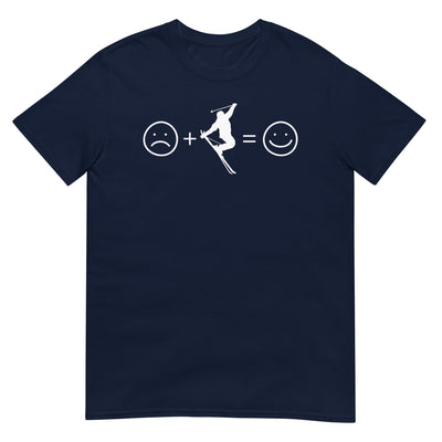 Lächelndes Gesicht und Skifahren - T-Shirt (Unisex) klettern ski xxx yyy zzz Navy