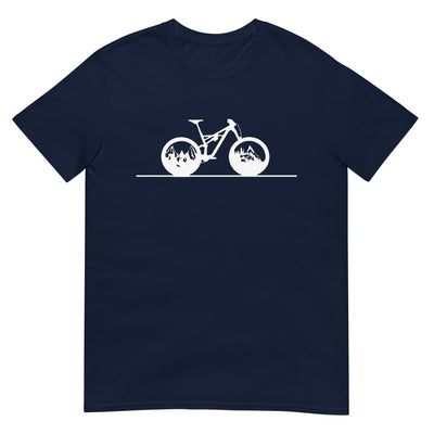 Gerade Linie - Berge - Radfahren - - T-Shirt (Unisex) fahrrad xxx yyy zzz Navy