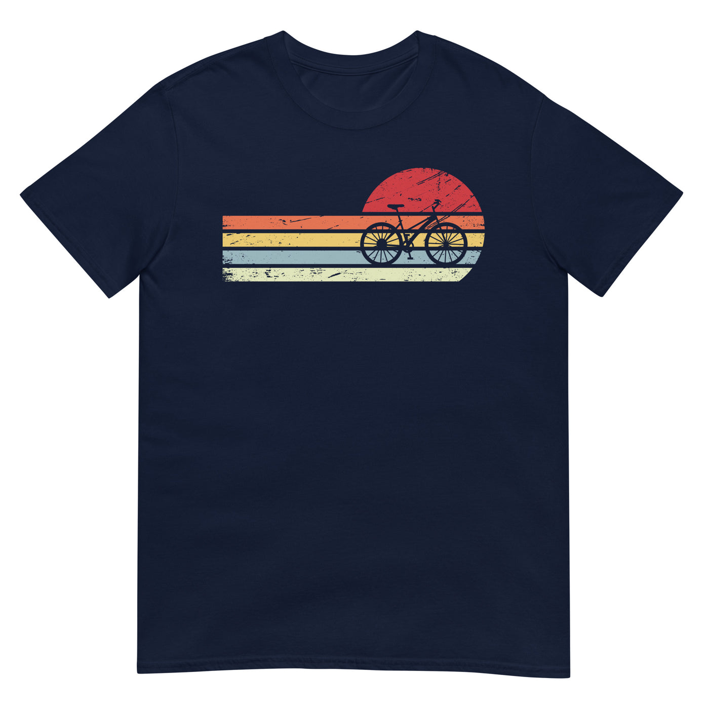 Sonne und Retro Linies - Radfahren - T-Shirt (Unisex) fahrrad xxx yyy zzz Navy