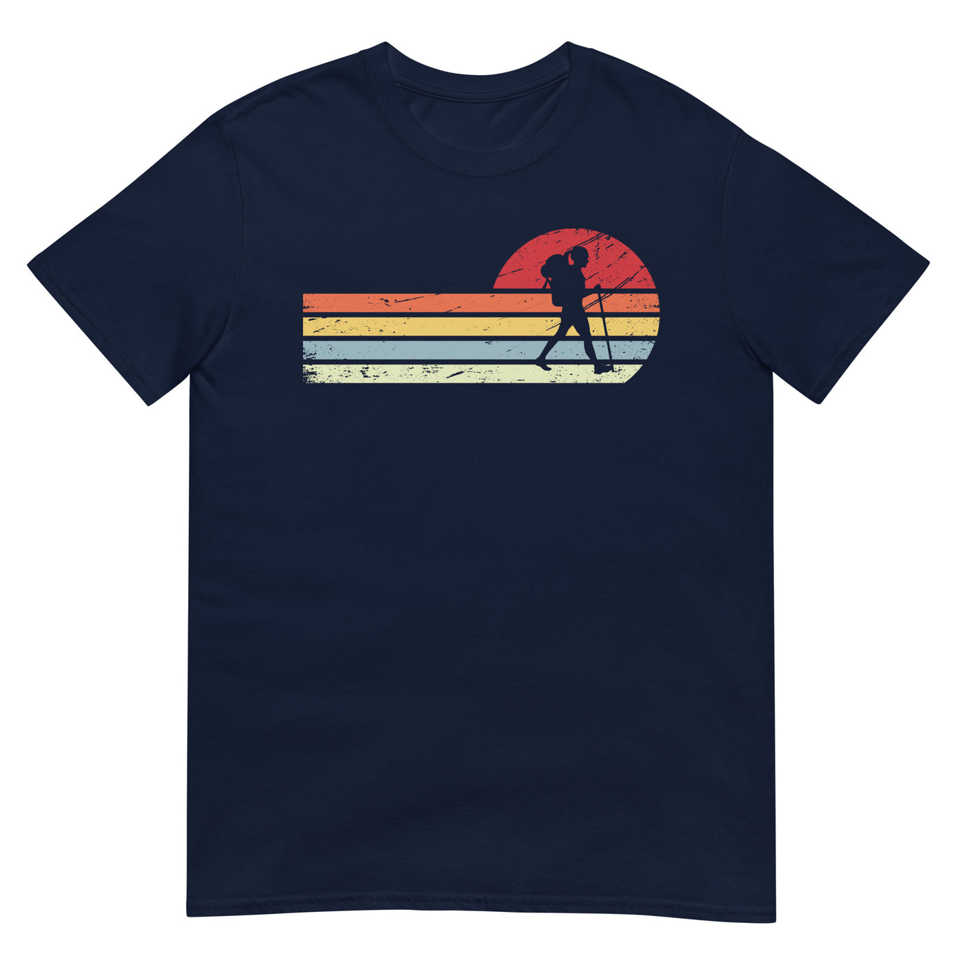 Sonne und Retro Linies - Frau Wandern - T-Shirt (Unisex) wandern xxx yyy zzz Navy