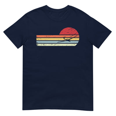 Sonne und Retro Linies - Segelflugzeug - T-Shirt (Unisex) berge xxx yyy zzz Navy