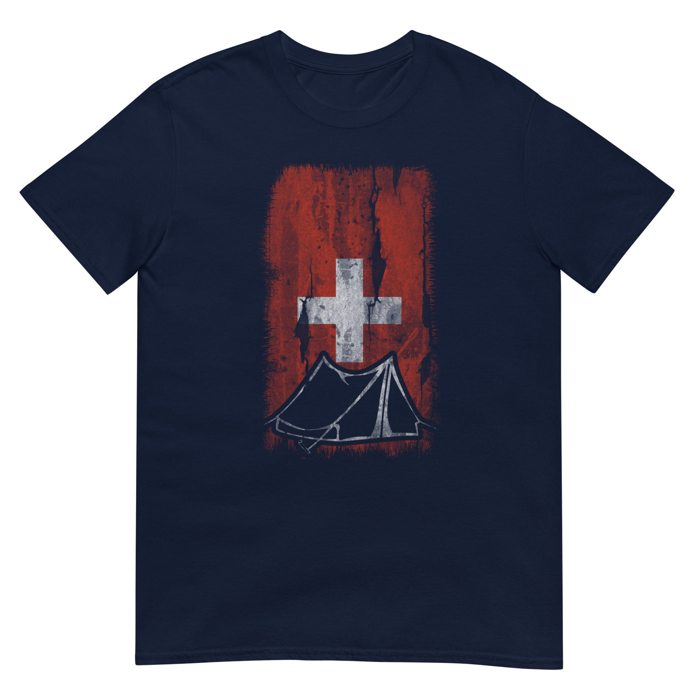 Schweizer Flagge 1 und Camping - T-Shirt (Unisex) camping xxx yyy zzz Navy