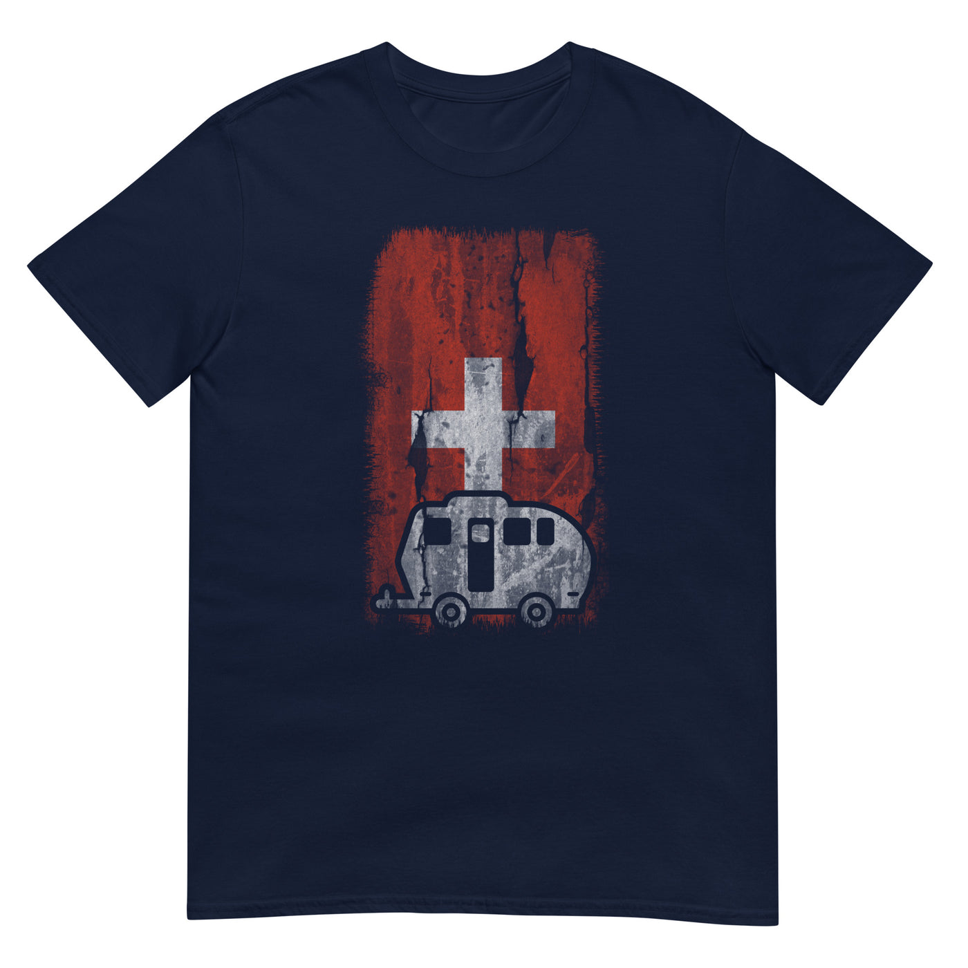 Schweizer Flagge 2 und Camping - T-Shirt (Unisex) camping xxx yyy zzz Navy