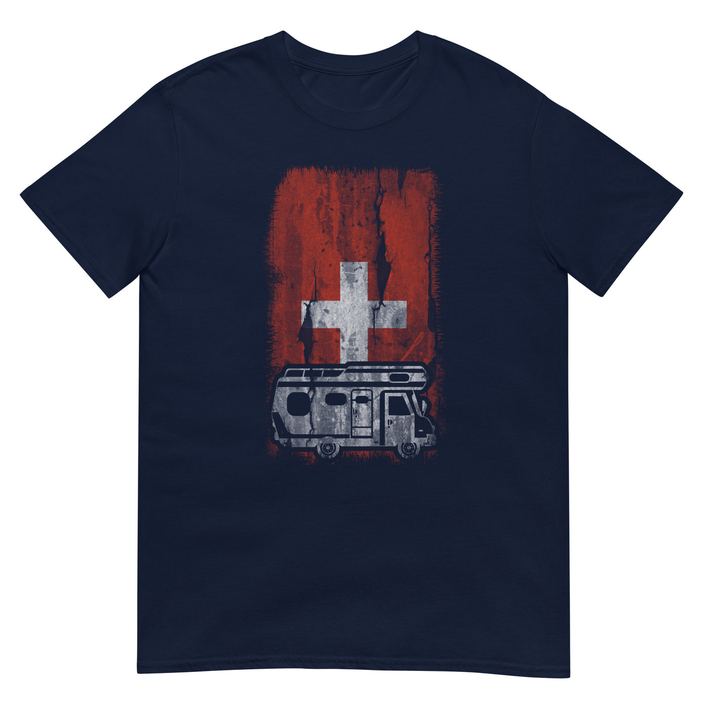 Schweizer Flagge und Camping - T-Shirt (Unisex) camping xxx yyy zzz Navy