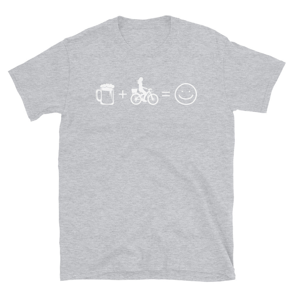 Bier, Lächeln Und Radfahren 2 - T-Shirt (Unisex) fahrrad Sport Grey