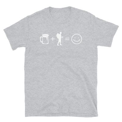 Bier, Lächelndes Gesicht Und Wandern - T-Shirt (Unisex) wandern Sport Grey