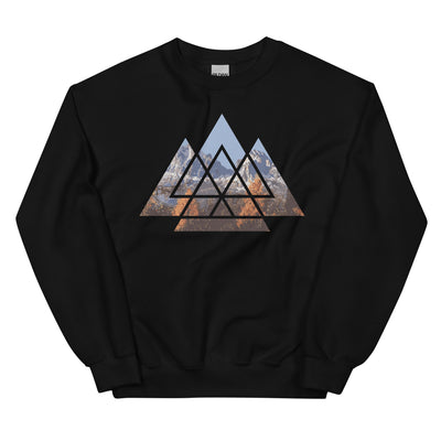 Berge Abstrakt - Sweatshirt (Unisex) berge wandern Schwarz