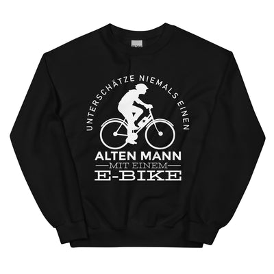 Alter Mann Mit Einem E-Bike - Sweatshirt (Unisex) e-bike Schwarz